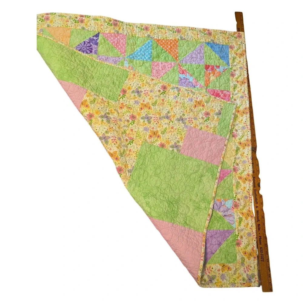 Handmade Patchwork Quilt Triangle Butterfly 42x37 High Desert Quilt Guild Green
